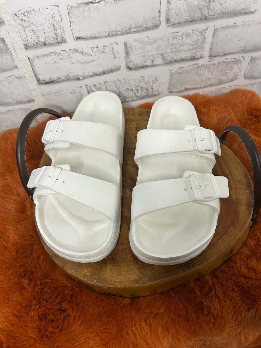 Women's EVA Double-Strap Buckle Footbed Slide Sandals